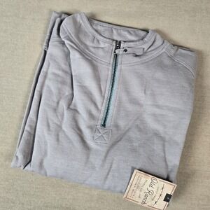 Old Ranch Mens Large‎ Conall 1/4 Zip Pullover Alloy Gray Long Sleeve Organic NEW
